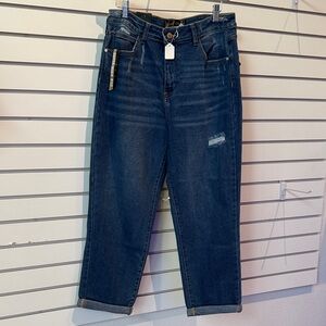 Dark Blue Ankle Jeans for Women